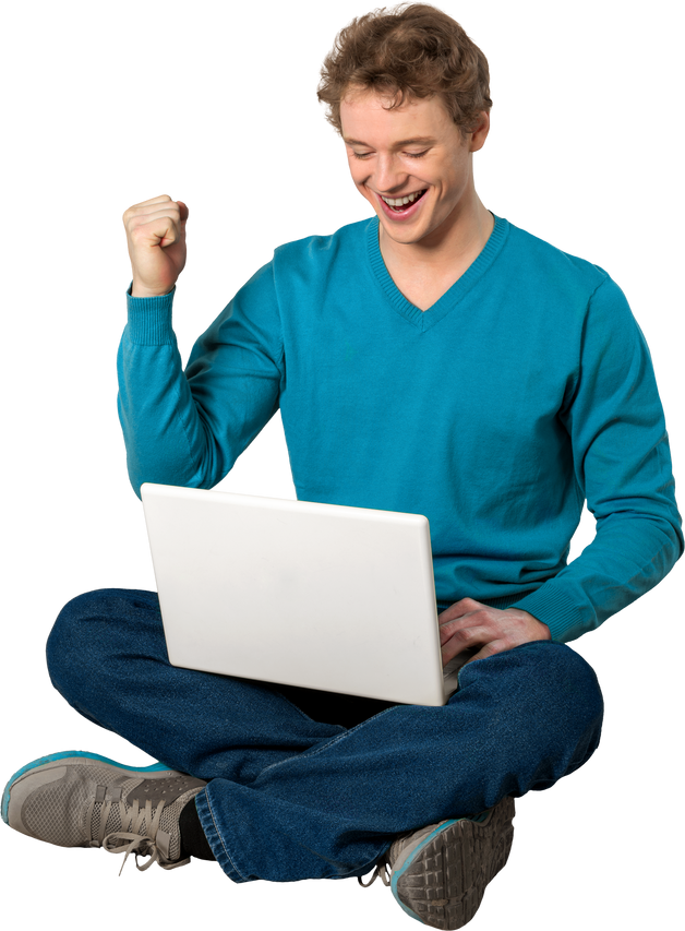 Man Using His Laptop