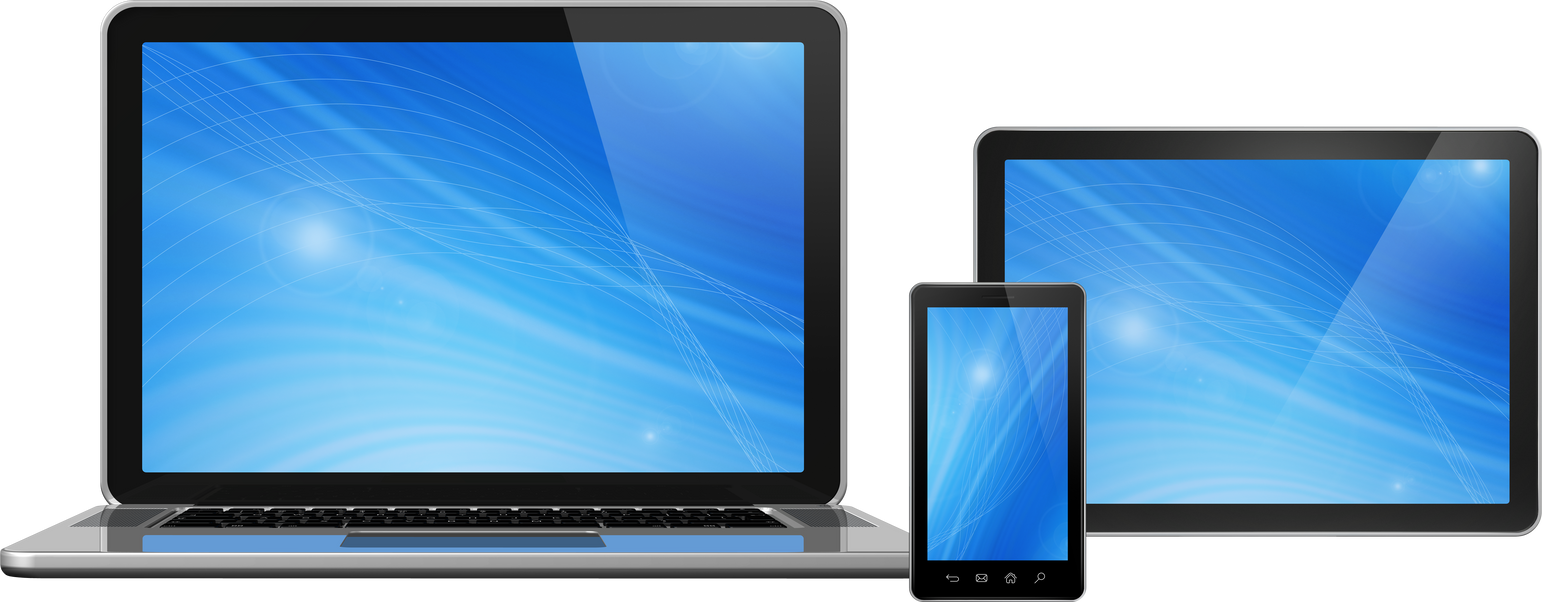 Laptop, Mobile Phone and Digital Tablet Pc