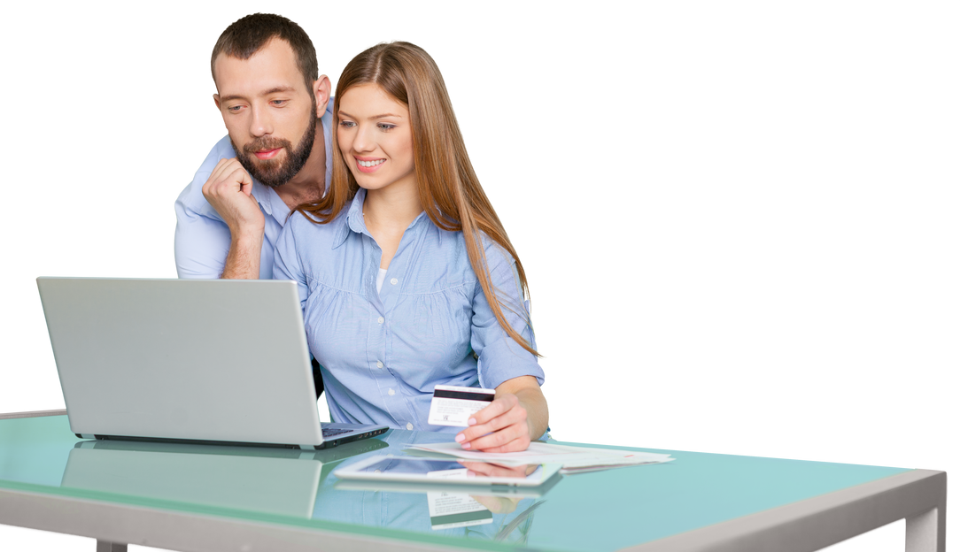 Couple Using Laptop Computer